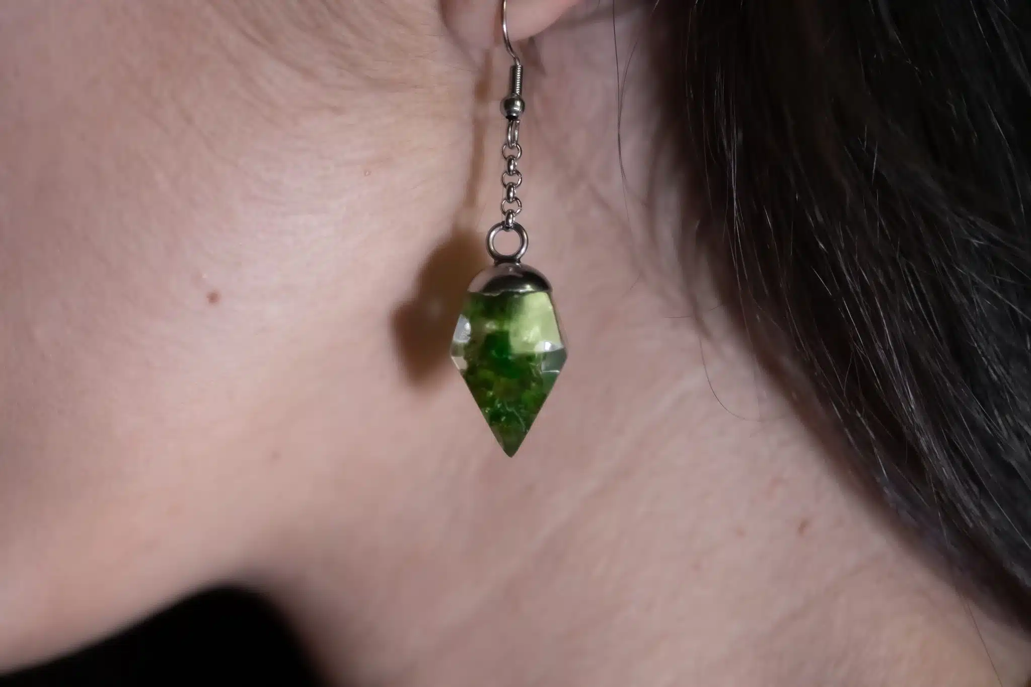 Orecchini Amicla diamante pendente su catena