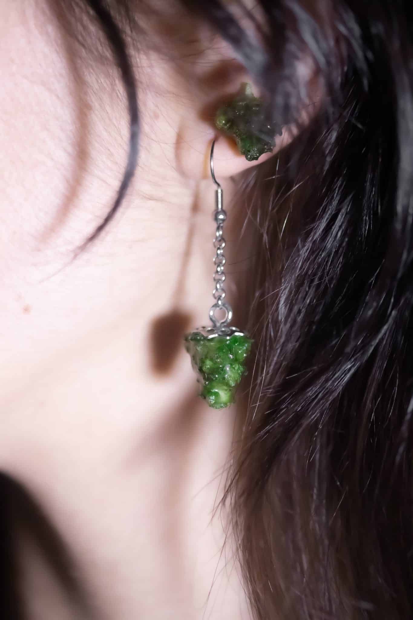 orecchini flora acciaio fiore pendente catena