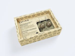 scatola orecchini Zefiro Perla Pendente Beige