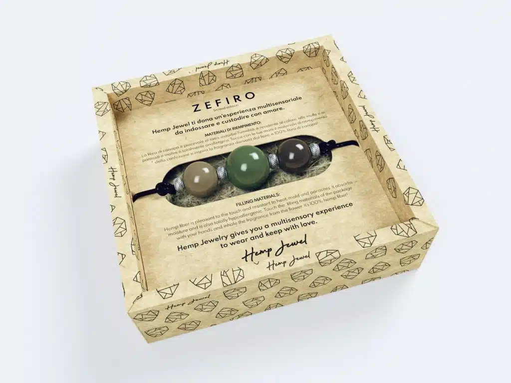 zefiro collana tripla perla beige verde marrone