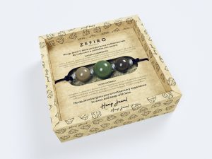 zefiro collana tripla perla beige verde marrone