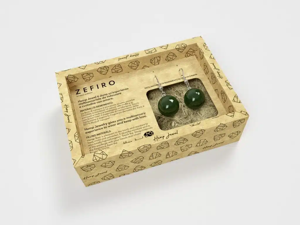 Zefiro Orecchini perla pendente Verde