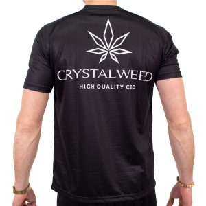t-shirt nera sportiva Crystalweed