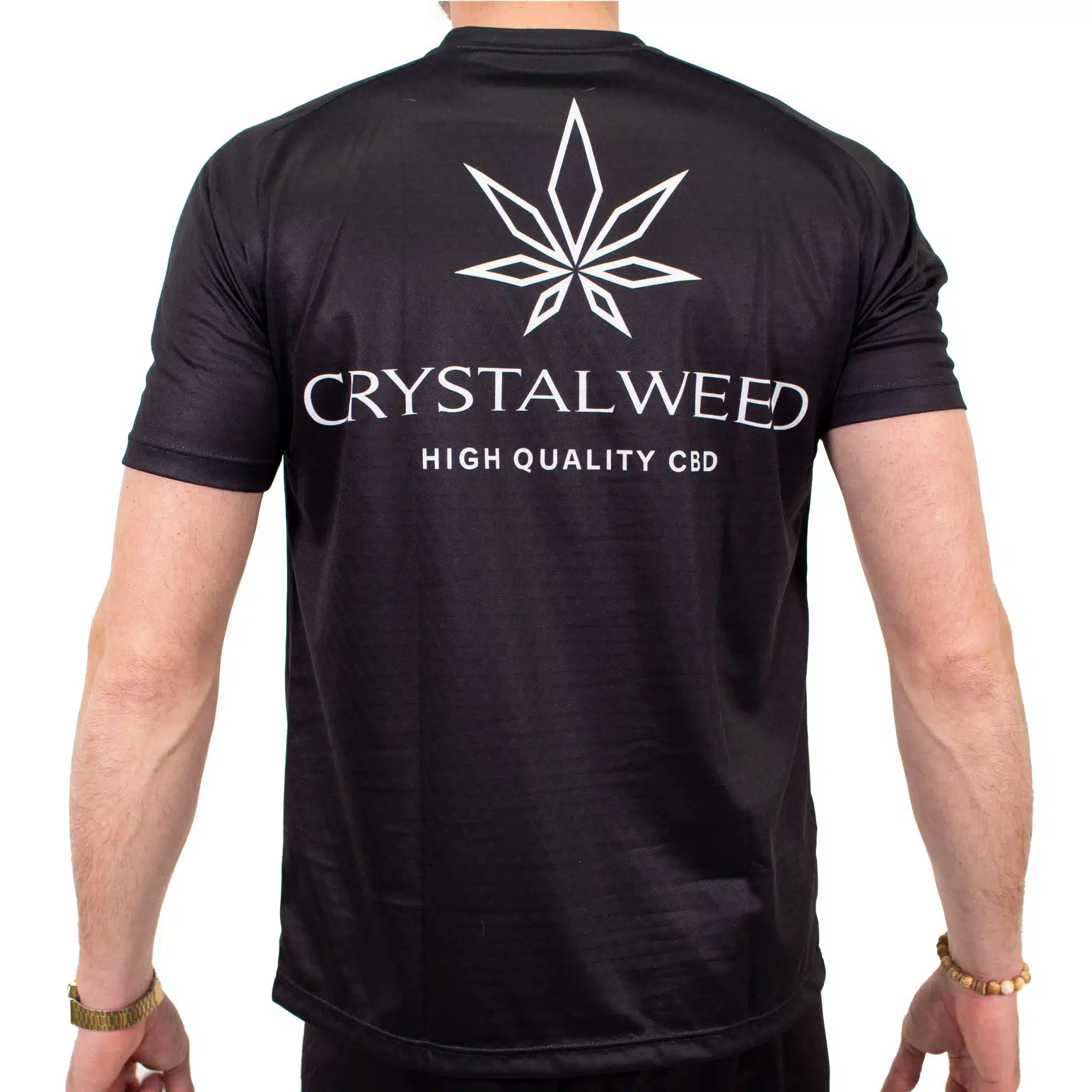 t-shirt nera sportiva Crystalweed