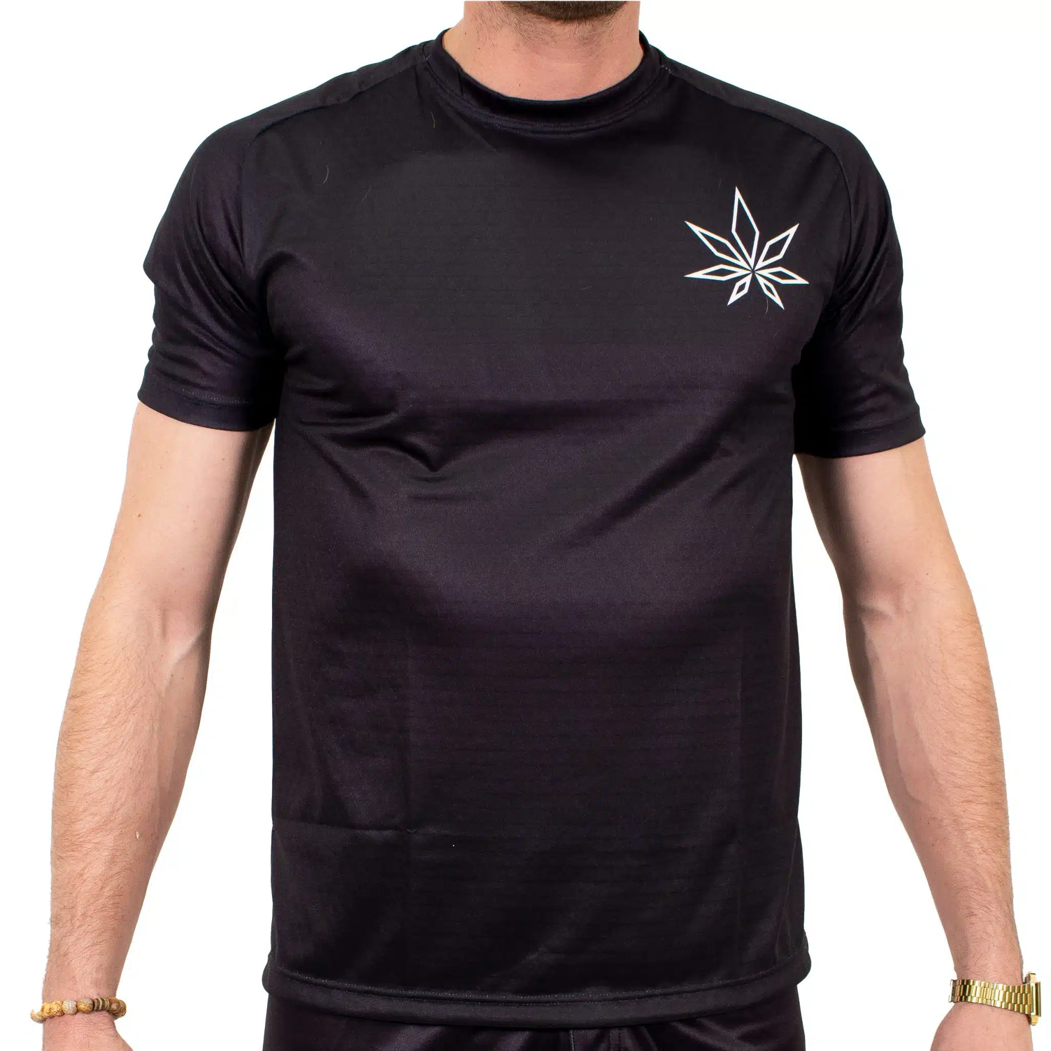 t-shirt nera sportiva Crystalweed