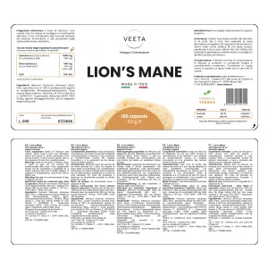 Lion's Mane fungo medicinale Veeta ingredienti