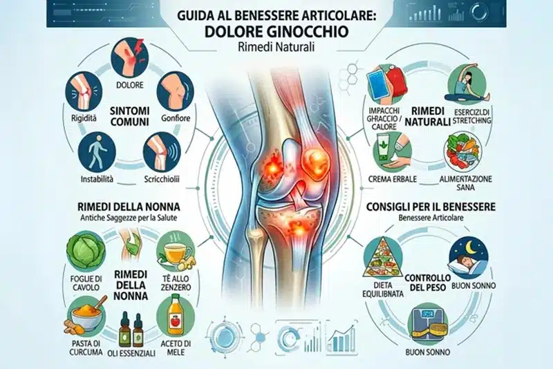 infografica dolori ginocchio Infografica che spiega rimedi naturali per il dolore al ginocchio