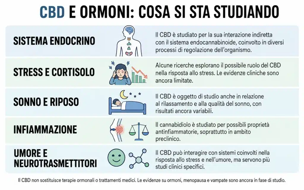 CBD e ormoni e vampate di calore